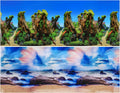 Lainrrew Aquarium Background Poster HD, Dual-Sided Water Plants & Fish Tank Landscape, 16"x40", Vivid Marine Life, Waterproof Scenery, Easy to Install, Durable Tank Decor (Type 6)