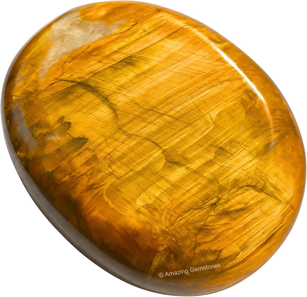 Amazing Gemstone Nellite Crystals, Healing Stones - Large Palm Stone Crystals Piedra- for Good Luck, Balanced Positive Energy, Meditation - Unique Stocking Stuffers, Birthday Gifts for Women, Men