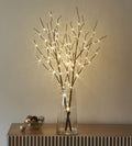 LITBLOOM Lighted Brown Willow Branches 32IN 100 LED with Timer Battery Operated, Tree Branch with Warm White Lights for Holiday Christmas Decoration Indoor Outdoor Use