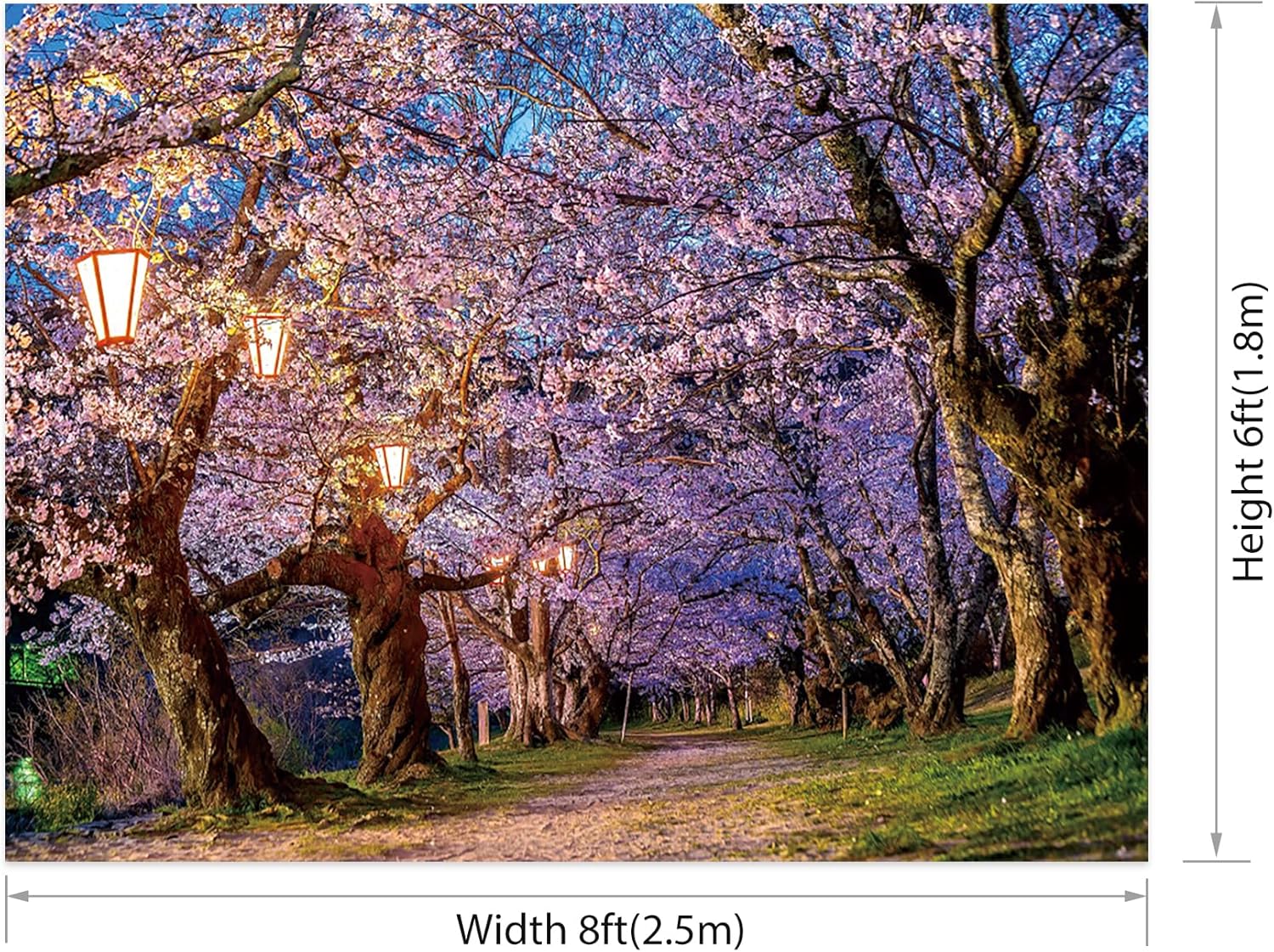AOFOTO Pink Cherry Blossom Forest Photo Backdrop Spring Outdoor Parks Flower Photography Background Wedding Bridal Shower Reception Decor Banner Adults Kids Portrait Studio Photo Props 8x6ft
