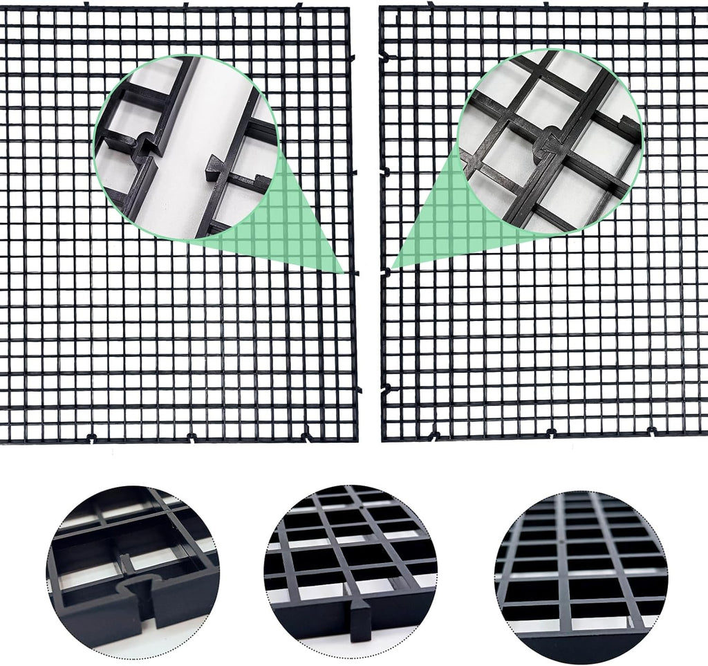 8 Pieces Fish Tank Divider with Sucker Clips 30x30cm/11.8x11.8“ Aquarium Filter Bottom Divider Partition Separator