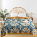 Boho Throw Blanket for Bed - 100% Pure Cotton Ultra Soft Rustic Quilt - Farmhouse Decor Bed Blankets, All Season Rustic Throw for Sofa Couch Chair(60"×80", Boho Floral)