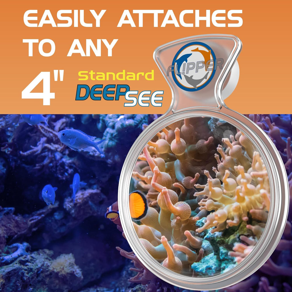 Flipper DeepSee Viewer Clear Orange Filter Attachment for Flipper DeepSee Viewer 4" Magnetic Aquarium Glass Magnifier for Coral Color Correction, Reef Photography and Aquarium Videography