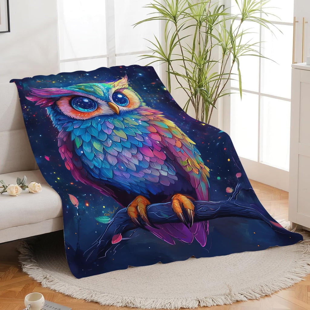 Owl Blanket Cute Owl Throw Blanket Gifts for Women Girls Men Boys Kids Adults Super Soft Cozy Plush Fluffy Fuzzy Fleece Blanket Decor 50''X60''