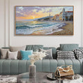 YDYSUNE Beach Wall Art Canvas for Painting Retro Ocean Wall Decor Sunset Coastal Painting Seaside Artwork for Living Room,Bedroom,Office,Dinning Decoration Size 24x48 Inches