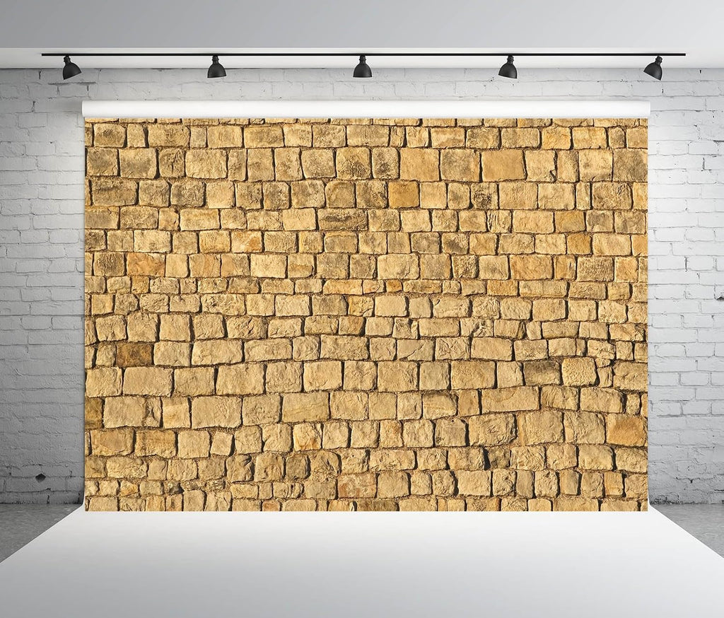 BELECO 10x8ft Fabric Vintage Brick Stone Wall Backdrop Textured Brick Rock Stone Wall Photography Background Medieval Castle Stone Wall for Party Decorations Studio Booth Photo Props