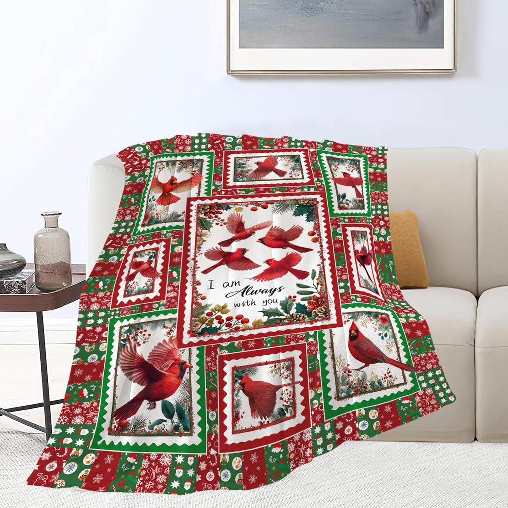 Cardinal Throw Blanket Red Bird Cardinal Stuff Gifts for Kids Girls Boys Adults Women Men Soft Cozy Warm Plush Fluffy Fuzzy Fleece Blanket Christmas Decor 40''X50''