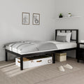 14 Inch Bamboo Bed Frame – Solid Wood Platform Bed Frame, Strong and Stable, with Non-Slip Slats for Support, No Box Spring Needed, Easy to Assemble, Noise-Free (Black with Headboard, Twin)