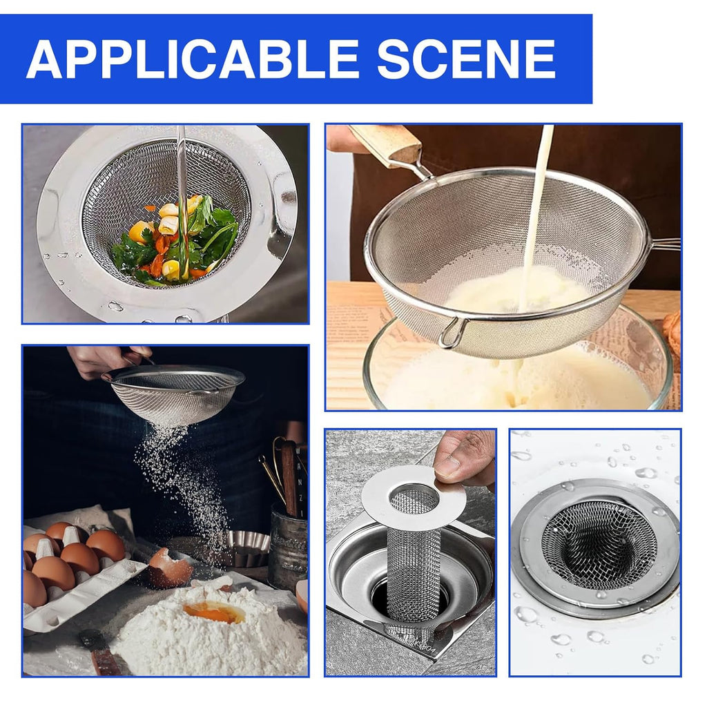 10 Pcs Stainless Steel Mesh Screen, 1mm Hole 20 Mesh, 8.3 * 6 Inch（Comes with a Pair of Gloves）