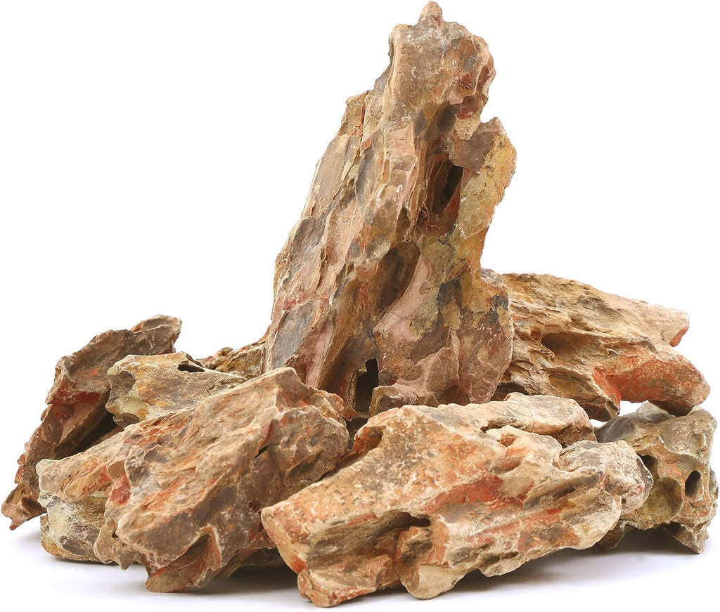 2-8 Inches Natural Dragon Stone 5 PCS Aquarium Rocks for Aquascaping, Aquarium Landscaping, Terrariums, Fish Tank Decoration, Vivariums, Paludarium, Reptile and Amphibian Enclosures