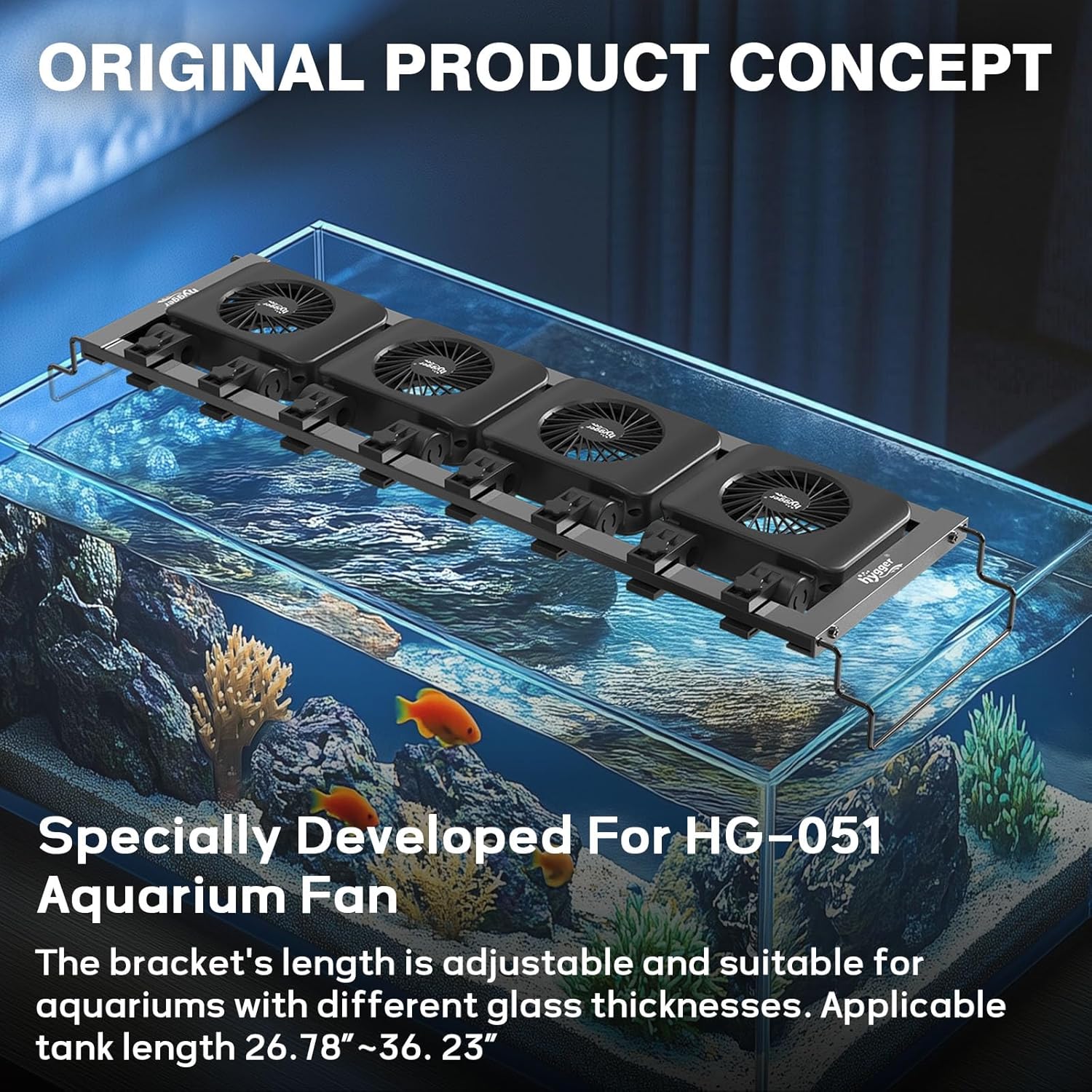 hygger Aquarium Chillers Fan Holder (for HG-051), Suitable for Multiple Fans, Other Models of Clip Products, Medium Large Freshwater Saltwater FishTanks