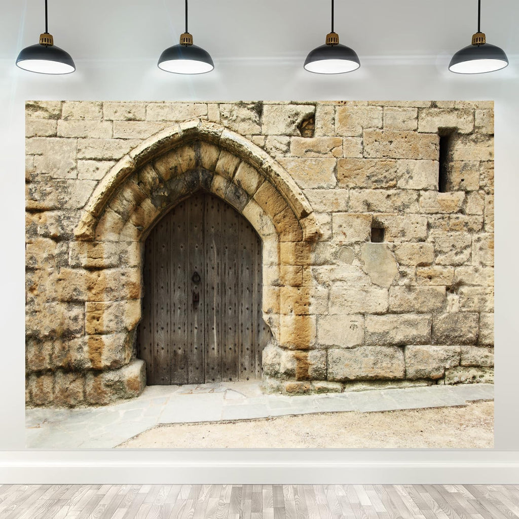 Ancient Jerusalem Buildings Backdrop Rock Stone Wall Photography Vintage Building Background Party Supplies Room Decor Banner Photo Booth Props, 5X3FT