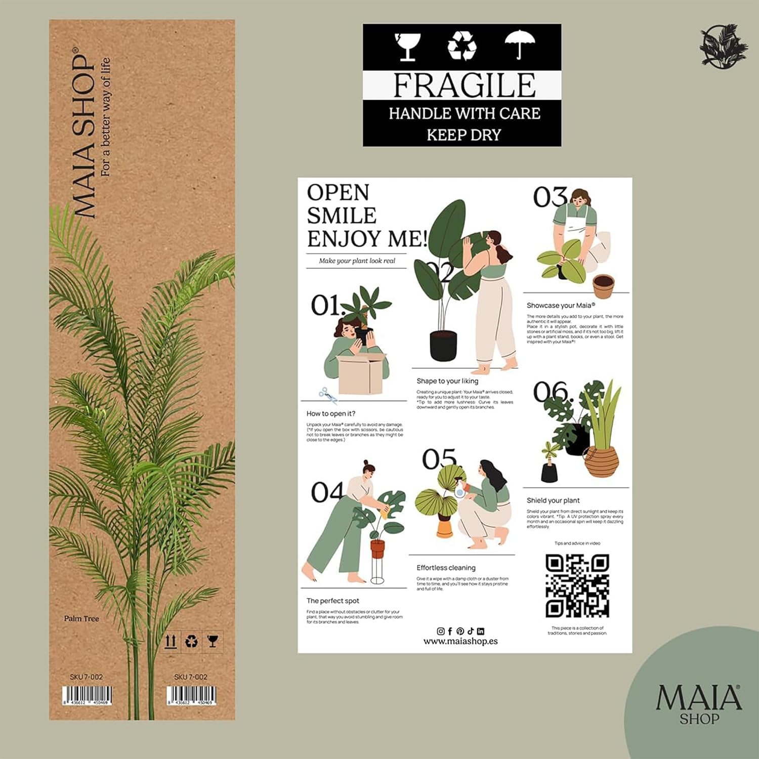 Maia Shop 3ft Artificial Palm Tree Plant for House, Apartment or Office – Realistic Fake Indoor Plants for Living Room, Kitchen, Bedroom, Entryway or Bathroom – Faux Greenery for Home Décor