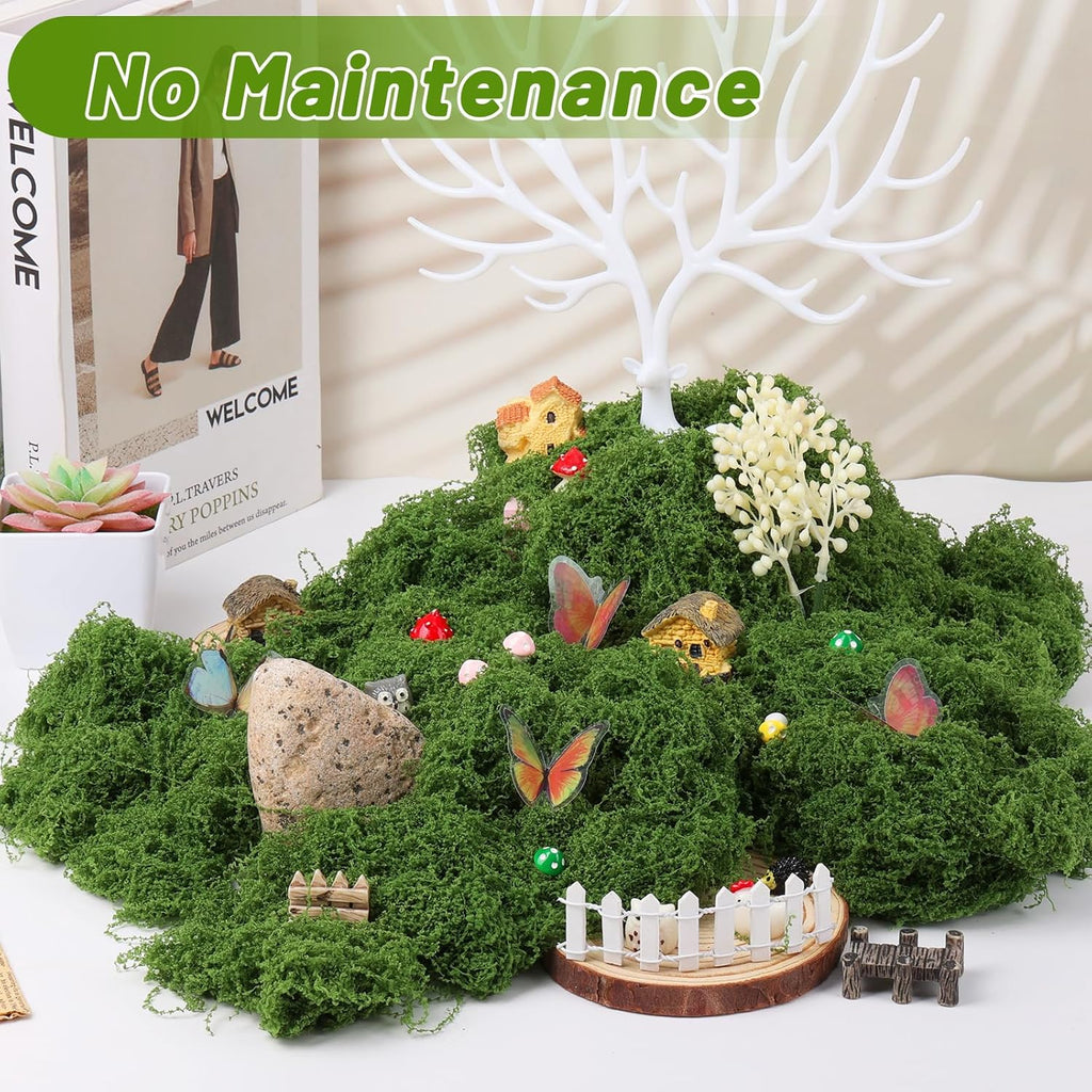 Jollidecor Artificial Moss for Potted Plants, 7.06 OZ Fake Green Moss for Crafts DIY, Faux Decorative Moss Planter Filler for Fairy Garden, Table Centerpiece, Landscaping, Terrarium