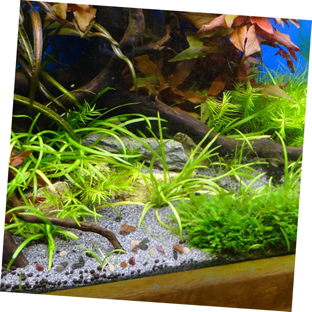 Happyyami Black Sand Aquarium Gravel Substrate Realistic Tank Stone Decor for Small Fish Tanks