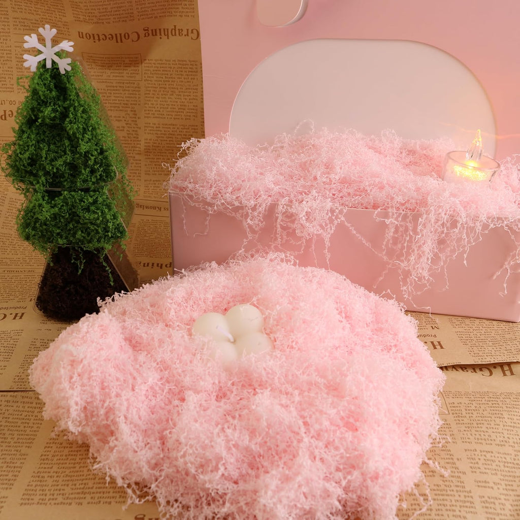 Caiyjhao Artificial Moss Crafts Fake Bryophytes are Used for Flower Wall Decoration, Any DIY, Fairy Garden, Wedding, Woodland Party Desktop, Glass Vase Filler (Pink 3.5oz)