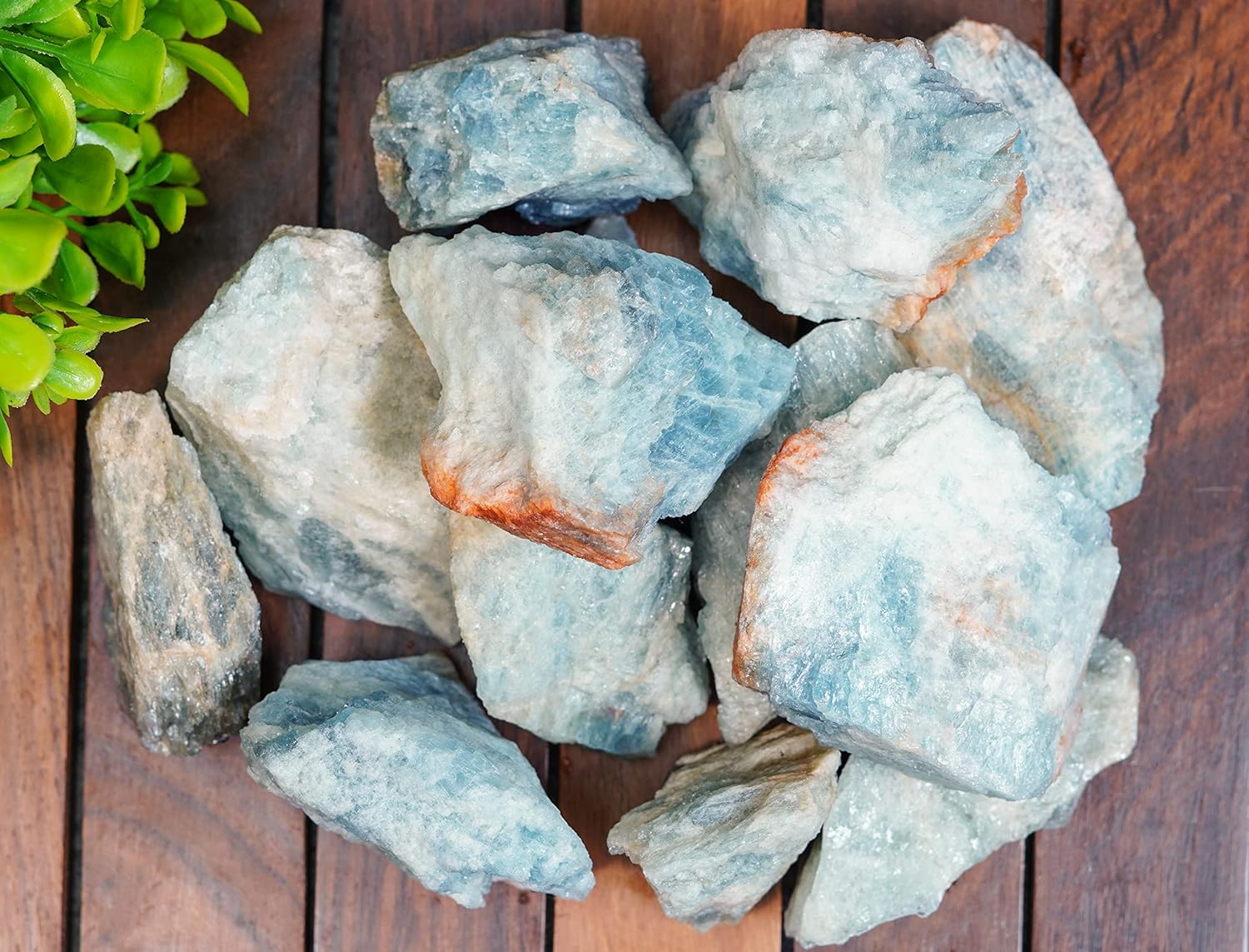 Crocon 1/2 LB Aquamarine Rough Bulk Natural Stone Raw Gemstone Tumbling Cabbing Polishing Mining Chakra Balancing Reiki Healing Good Luck Home Office Decor