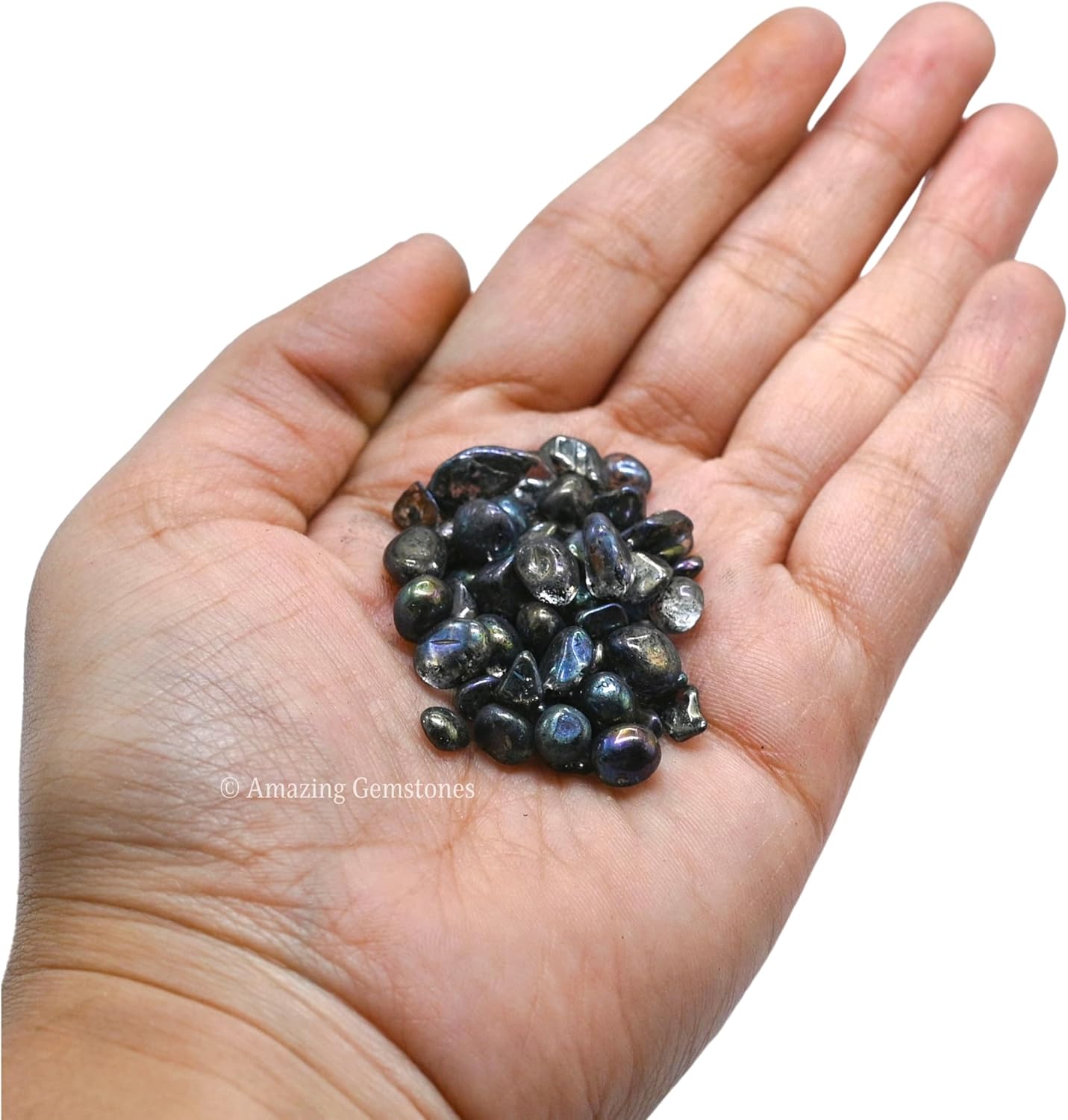 Amazing Gemstone Titanium Aura Quartz Crystal Chips Aquarium Gravel Rocks - Aura Quartz Chips Bulk Fish Tank Gravel, Small Tumbled Stone Chips and Tiny Crystals for Decoration (Natural AAA Grade)