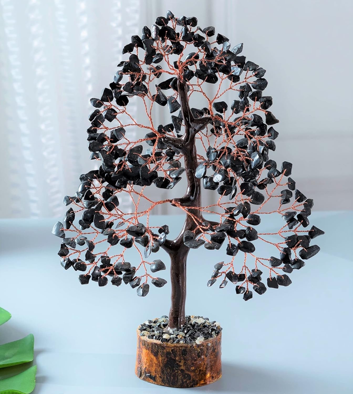 Crocon Black Tourmaline Tree of Life - Crystal Gemstone Chakra Healing Stone - Feng Shui Money Tree - Handmade Spiritual Crystal Gifts