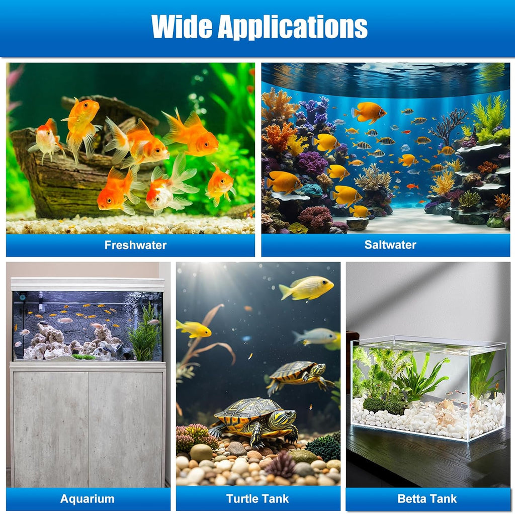 Fish Tank Heater for Aquarium: 50W/100W/200W/300W/500W Submersible Turtle Betta Heaters with Accurate Temperature LED Digital Display - Overheating and Off-Water Protection for 20-40 Gallon