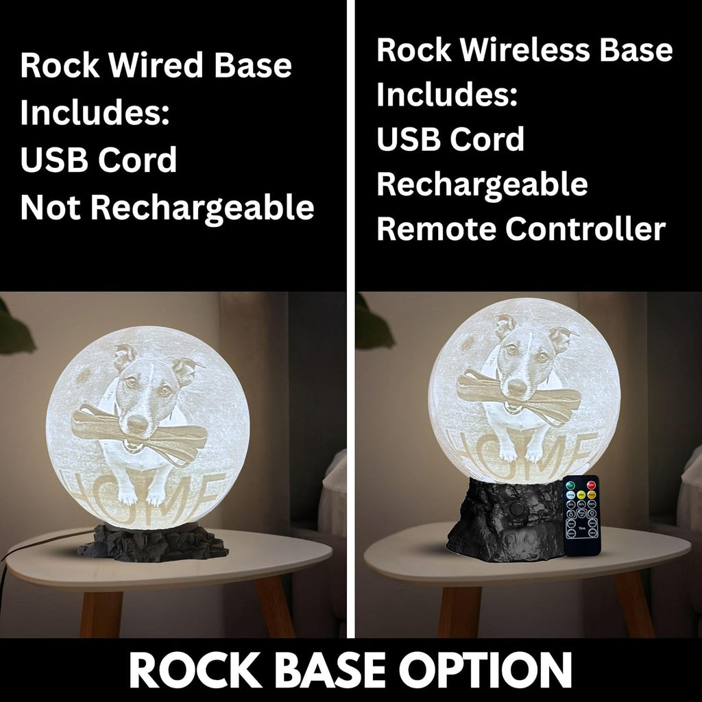 Personalized Pet Moon Lamp with Custom Photo & Text - Custom Pet Memorial Gift - Sympathy Gifts for Loss of Beloved Dog - Cat Night Light - Dog Loss Gift - Cat Memorial Lamp