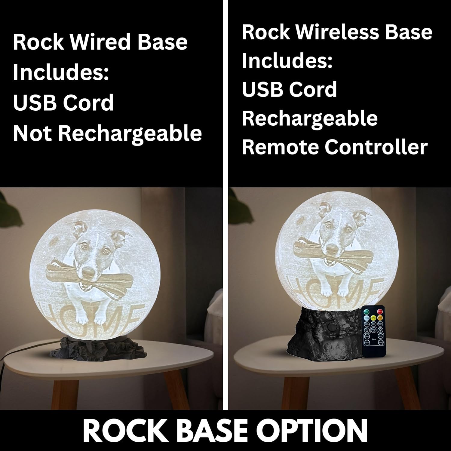 Personalized Pet Moon Lamp with Custom Photo & Text - Custom Pet Memorial Gift - Sympathy Gifts for Loss of Beloved Dog - Cat Night Light - Dog Loss Gift - Cat Memorial Lamp