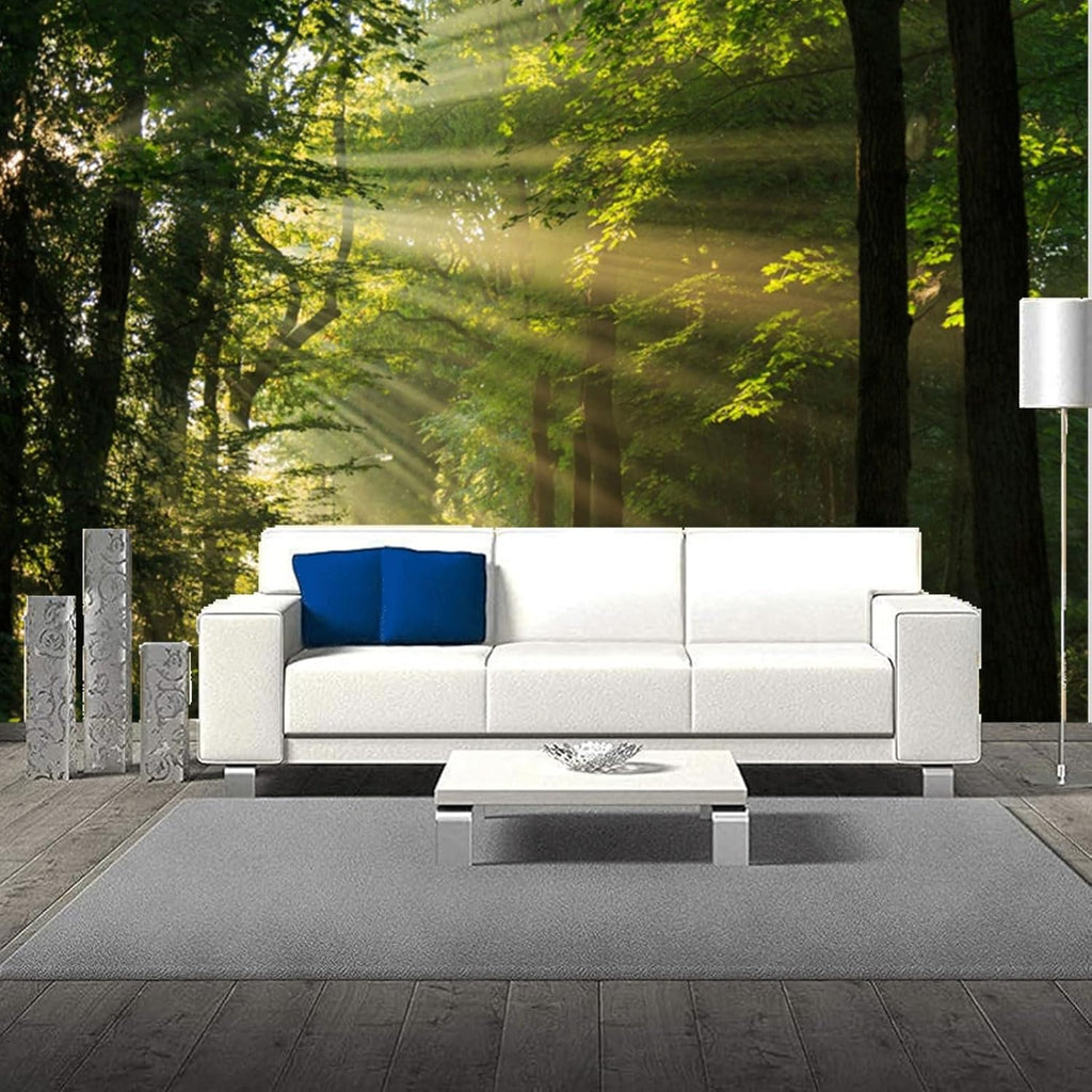 Fabric 10x6ft Forest Photo Backdrop Green Tree Nature Scenery Backdrop Jungle Landspace Sunshine Woodland Photography Background Enchanted Forest Wallpaper Birthday Party Photo Props