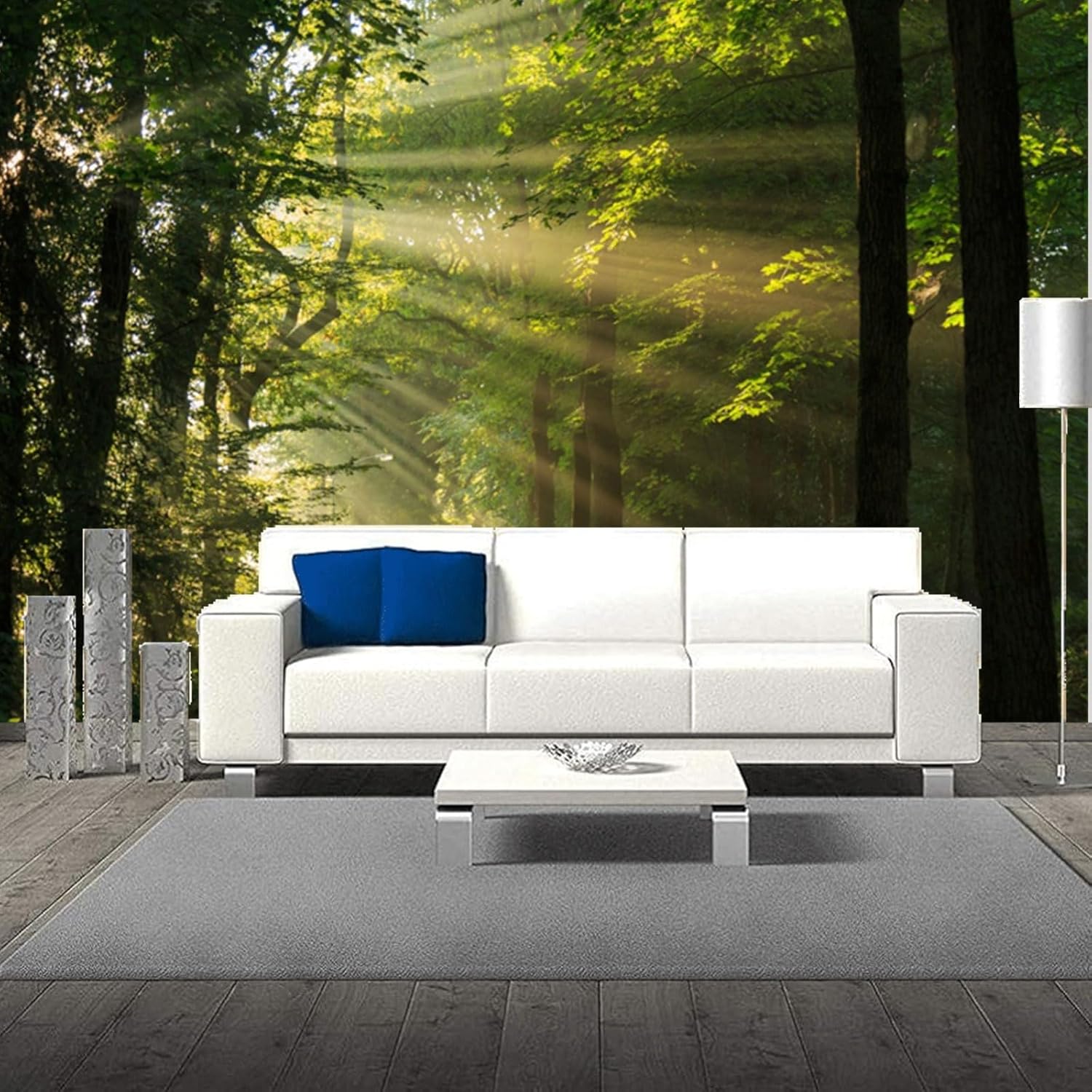 Fabric 8x6ft Forest Photo Backdrop Green Tree Nature Scenery Backdrop Jungle Landspace Sunshine Woodland Photography Background Enchanted Forest Wallpaper Birthday Party Photo Props