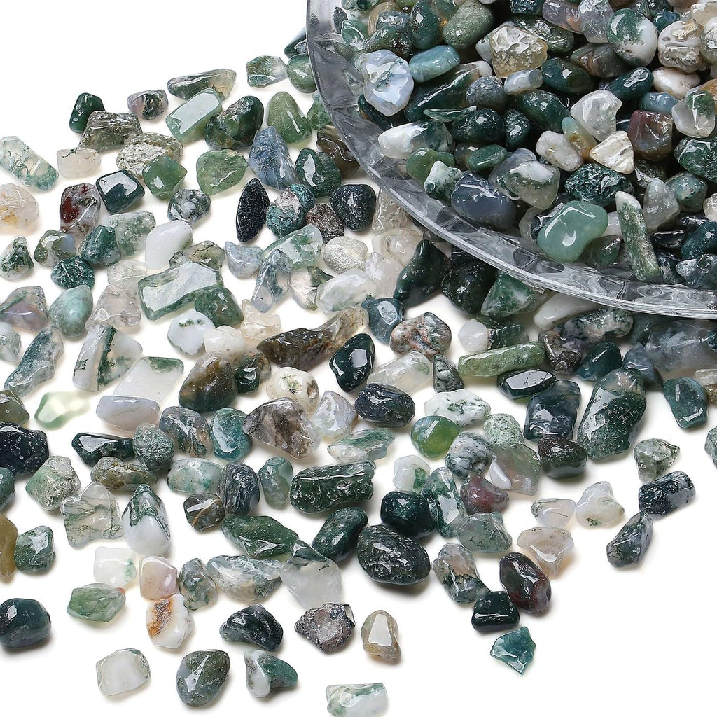 LAIDANLA Aquatic Agate Crushed Stone Crystal Chips Bulk Natural Gemstones Healing Reiki Crystals Mini Quartz Vase Filler Aquarium Gravel 100g