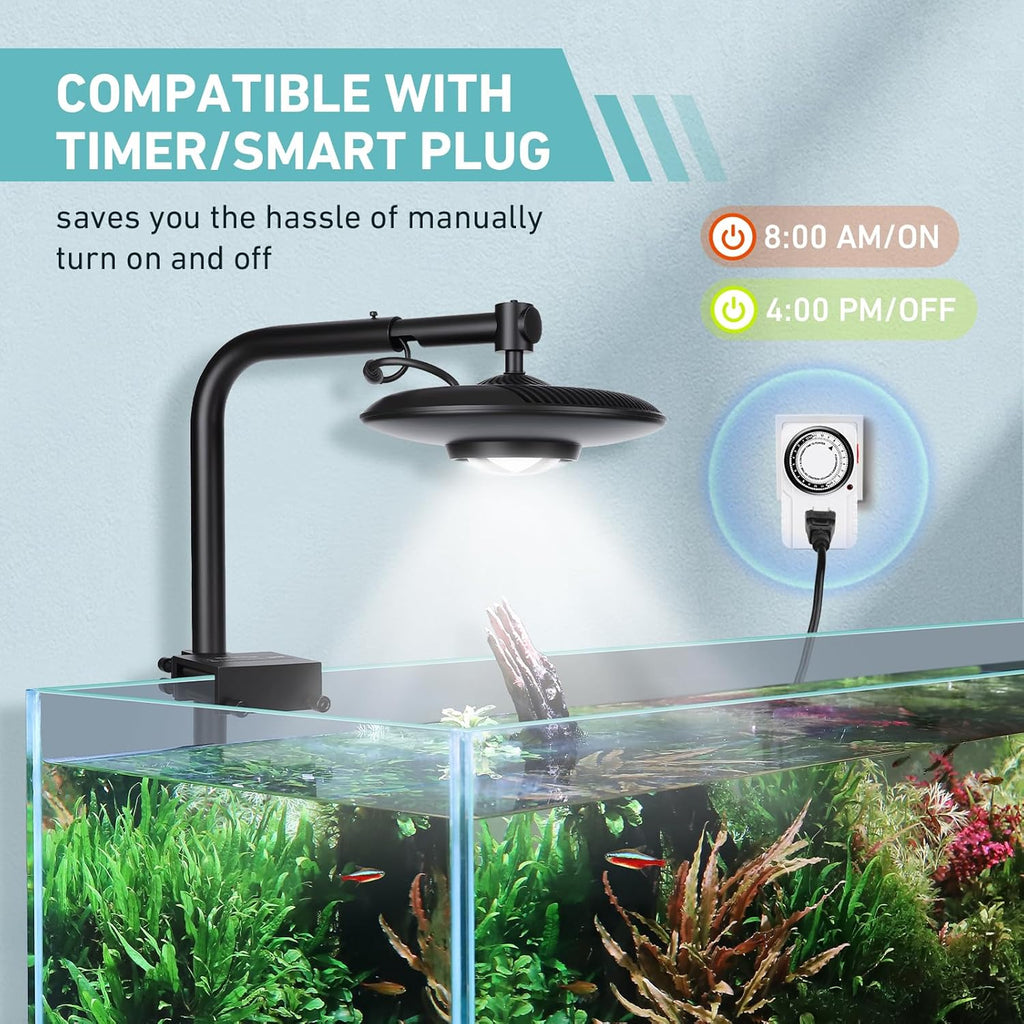 hygger 75W High PAR Aquarium LED Plant Light, 5 Adjustable Brightness Full Spectrum Fish Tank Light Aquarium Lamp & Stand Kit Ideal for Aquascaping Planted Tank Fish Display Shrimp Tank Paludarium