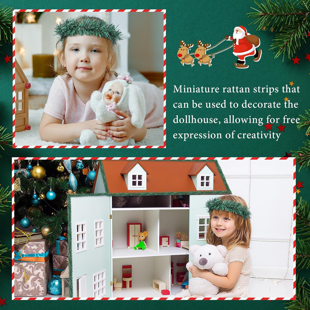 50 Ft Christmas Miniature Artificial Pine Garlands Mini Green Pine Greenery Roping Garlands Miniature Thin Wired Stems Ties for Xmas DIY Crafts Holiday Season Outdoor Indoor Party Decorations