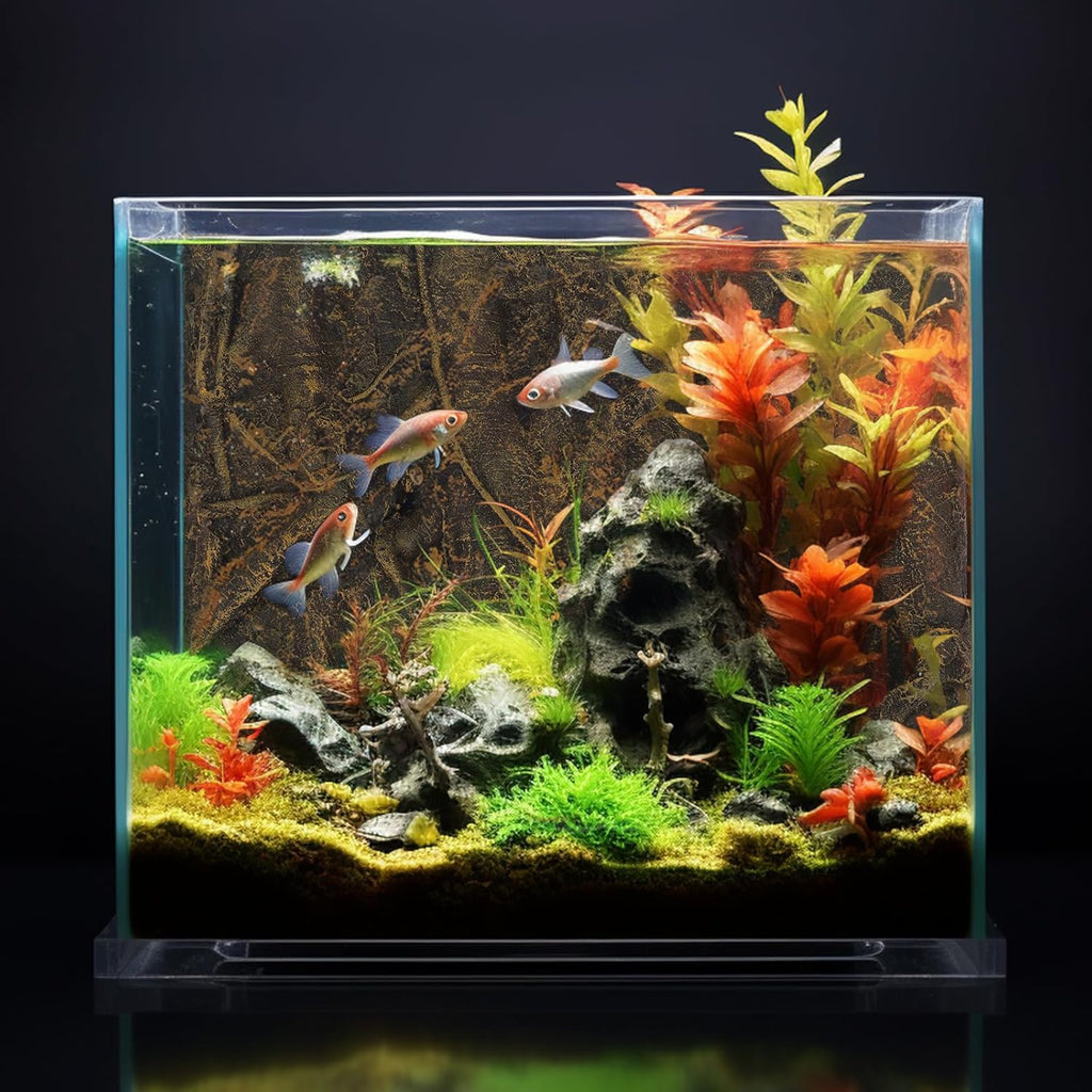 POPETPOP Terrarium Background Board- 3D Root Background Plate for Aquarium Decoration, Bark Backdrop for Aquarium Fish Tank Turtles Tank