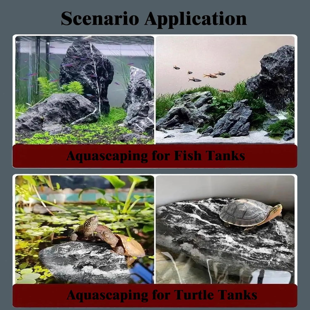Natural Seiryu Dragon Stone - 20 Pound for Aquariums Decoration, Natural Perforated Fish Tank Decorative Stone for Freshwater Shrimp/Bucket and Reptile Terrarium Hardlandscape, 3-9 Inch