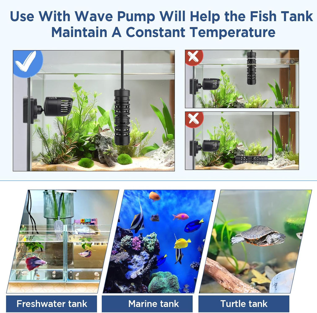 hygger Aquarium Betta Heater，25W/50W/100W/150W/300W/800W Removable Shell Submersible Fish Tank Heater with LED Digital Display,50W for 5-10 Gallon Freshwater and Saltwater Fish Tank
