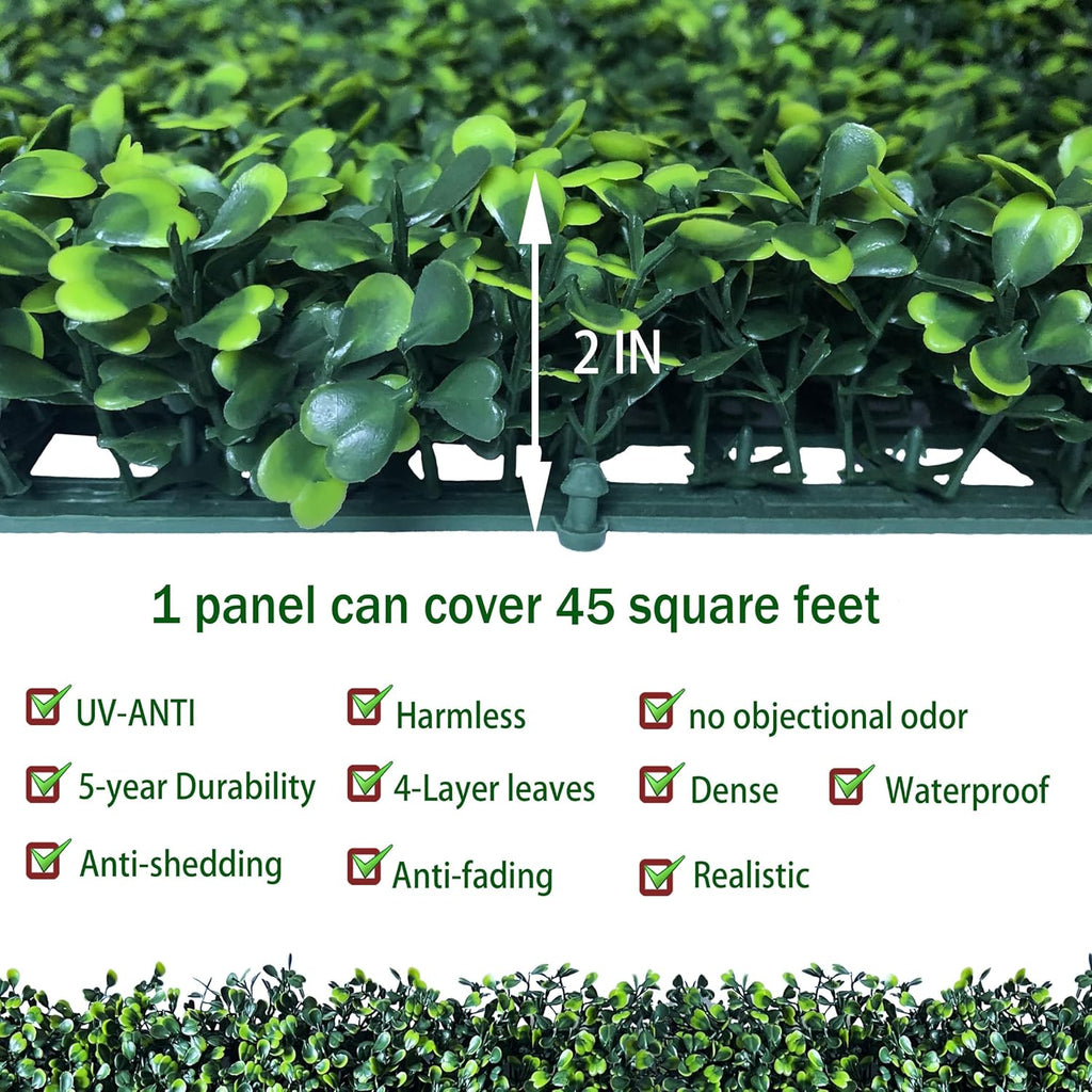Artificial Ivy Privacy Fence Wall Screen: 40X160 in(45 sqft) UV-Anti Faux Boxwood Roll Panels Greenery Backdrop Ivy Vine Leaf Hedges Fence Panels for Indoor Outdoor Green Wall Decor