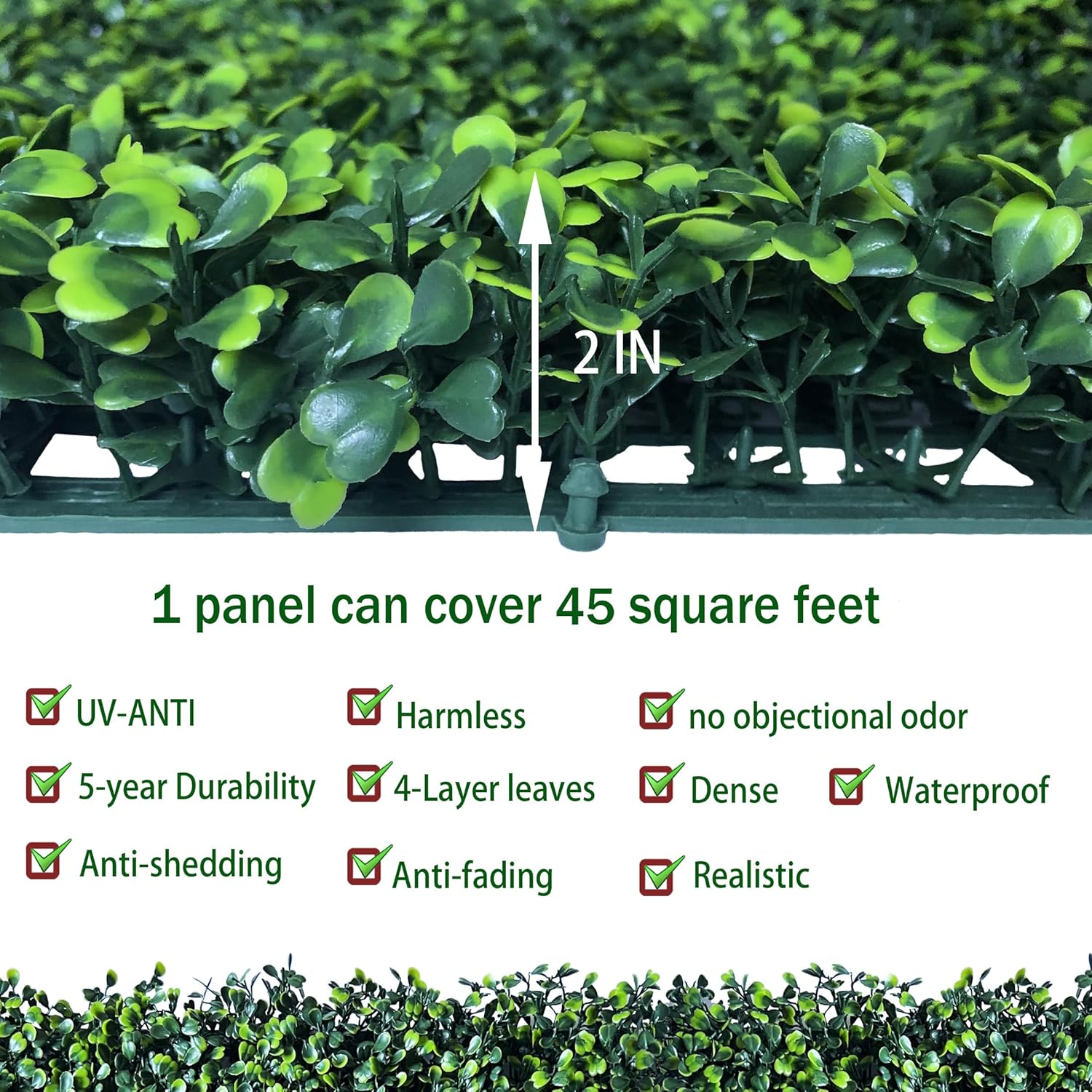 Artificial Ivy Privacy Fence Wall Screen: 40X160 in(45 sqft) UV-Anti Faux Boxwood Roll Panels Greenery Backdrop Ivy Vine Leaf Hedges Fence Panels for Indoor Outdoor Green Wall Decor