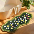 Aesthetic 3D Moss Rug, Super Absorbent Non-Slip Microfiber Grass Mat for Playroom, Irregular Shaped Green Carpet for Forest Bath Mat, Circle Cute Tufted Area Rug Trendy Rugs for Bedroom 48 x 24 in