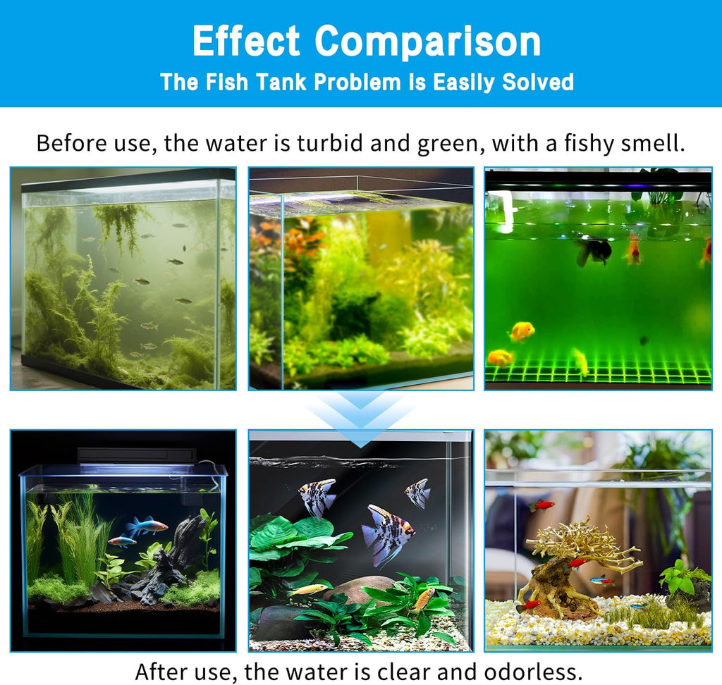 Mini 3W Aquarium Clean Light with Timer 360° Protective Algae Removal Light Fish Tank LED Aquarium Green Clean Waterproof for Pond Tank for 5-25 Gallon