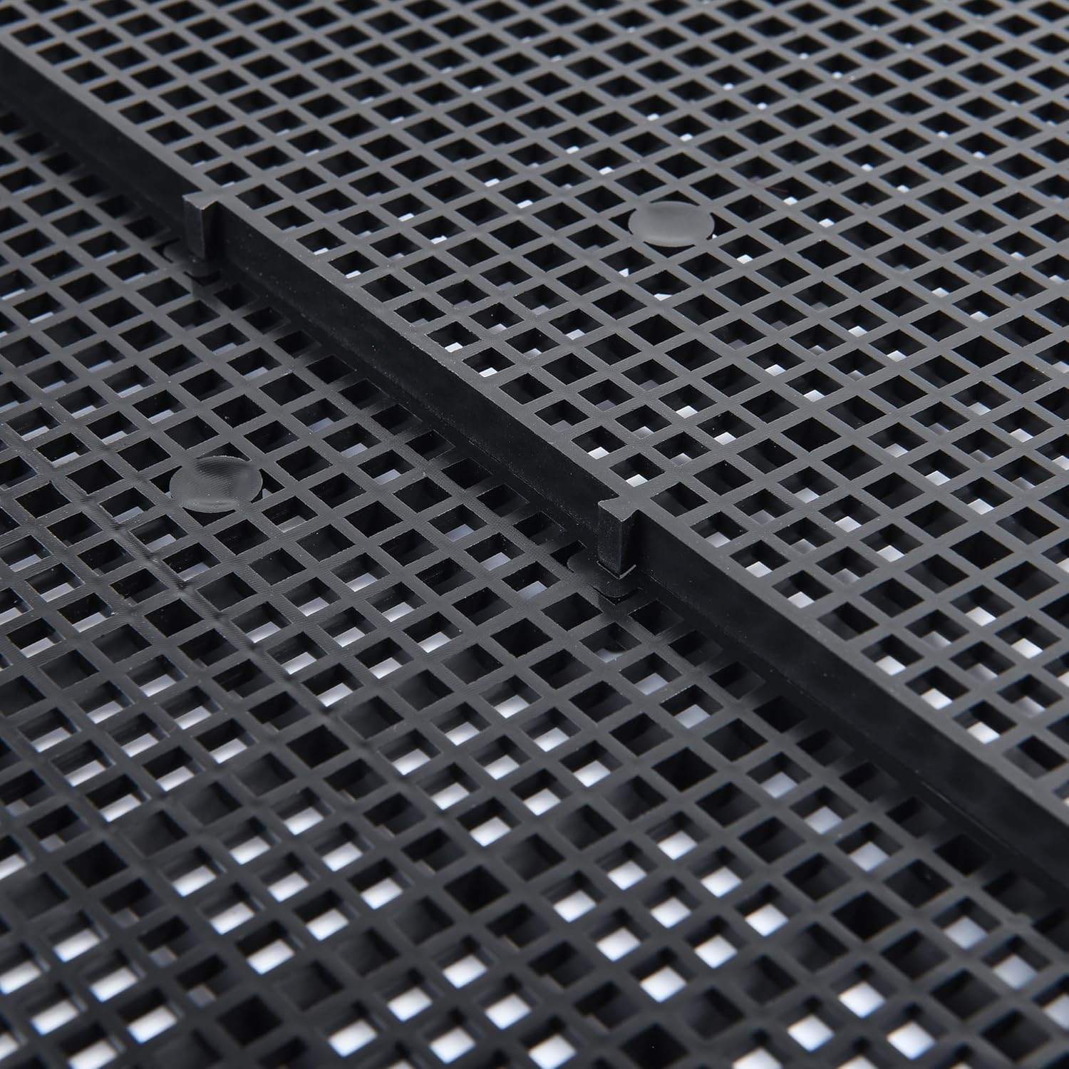 ALEGI Plastic Grid Divider Tray Egg Crate Louvre Aquarium Fish Tank Bottom Isolation with Bracket (4pcs Black)