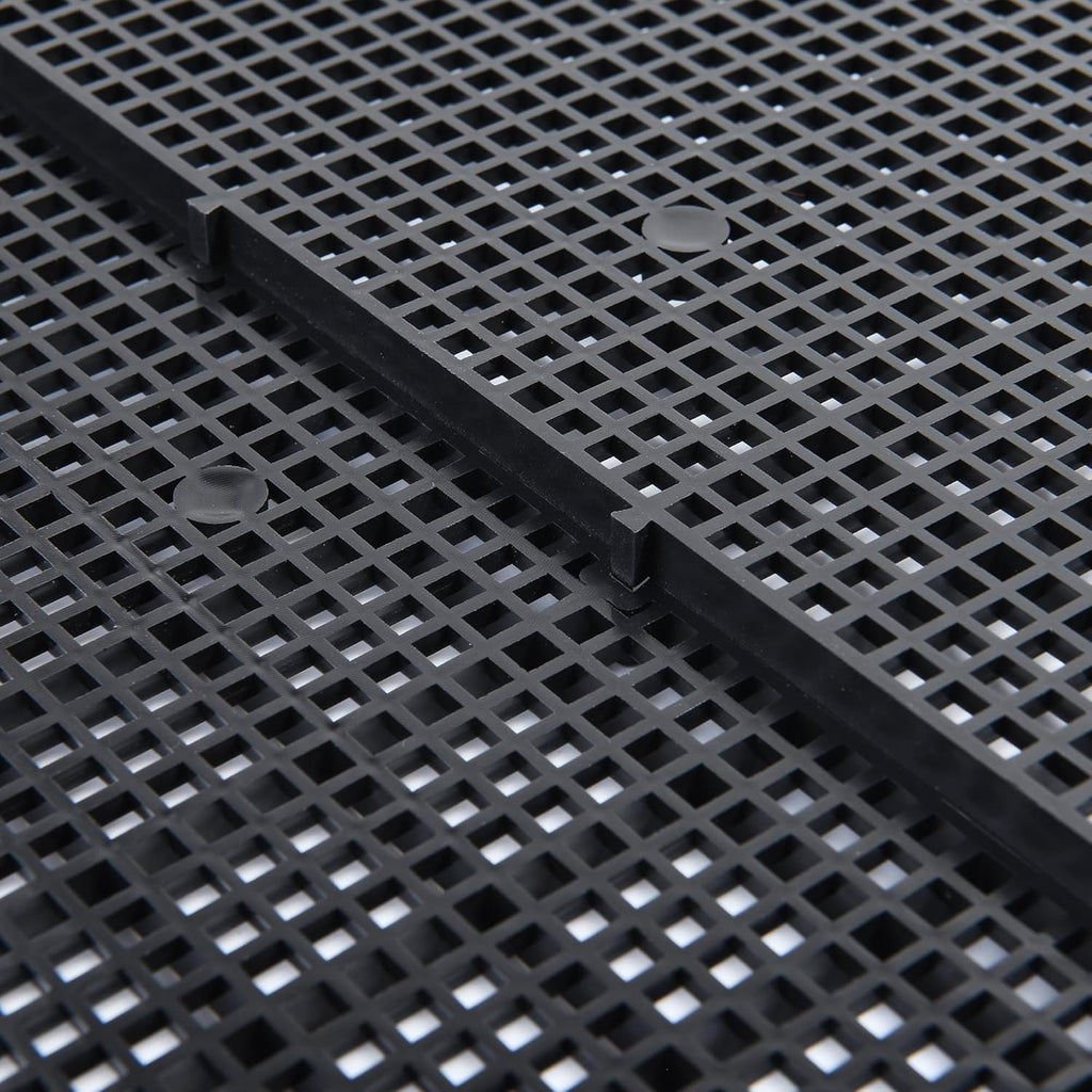 ALEGI Plastic Grid Divider Tray Egg Crate Louvre Aquarium Fish Tank Bottom Isolation with Bracket (8pcs Black)