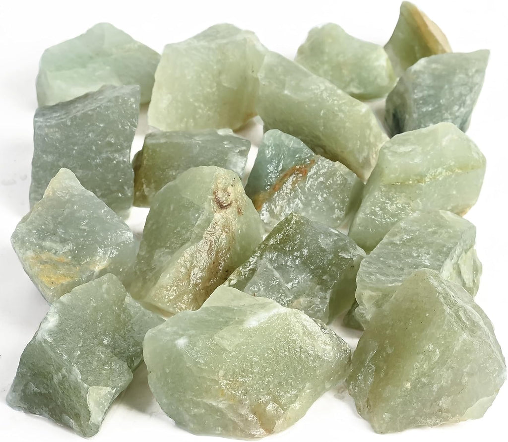 Crocon 1/2 LB Green Jade Rough Bulk Natural Stone Raw Stone Tumbling Cabbing Polishing Mining Chakra Balancing Reiki and Crystal Healing Good Luck Home Office Decor