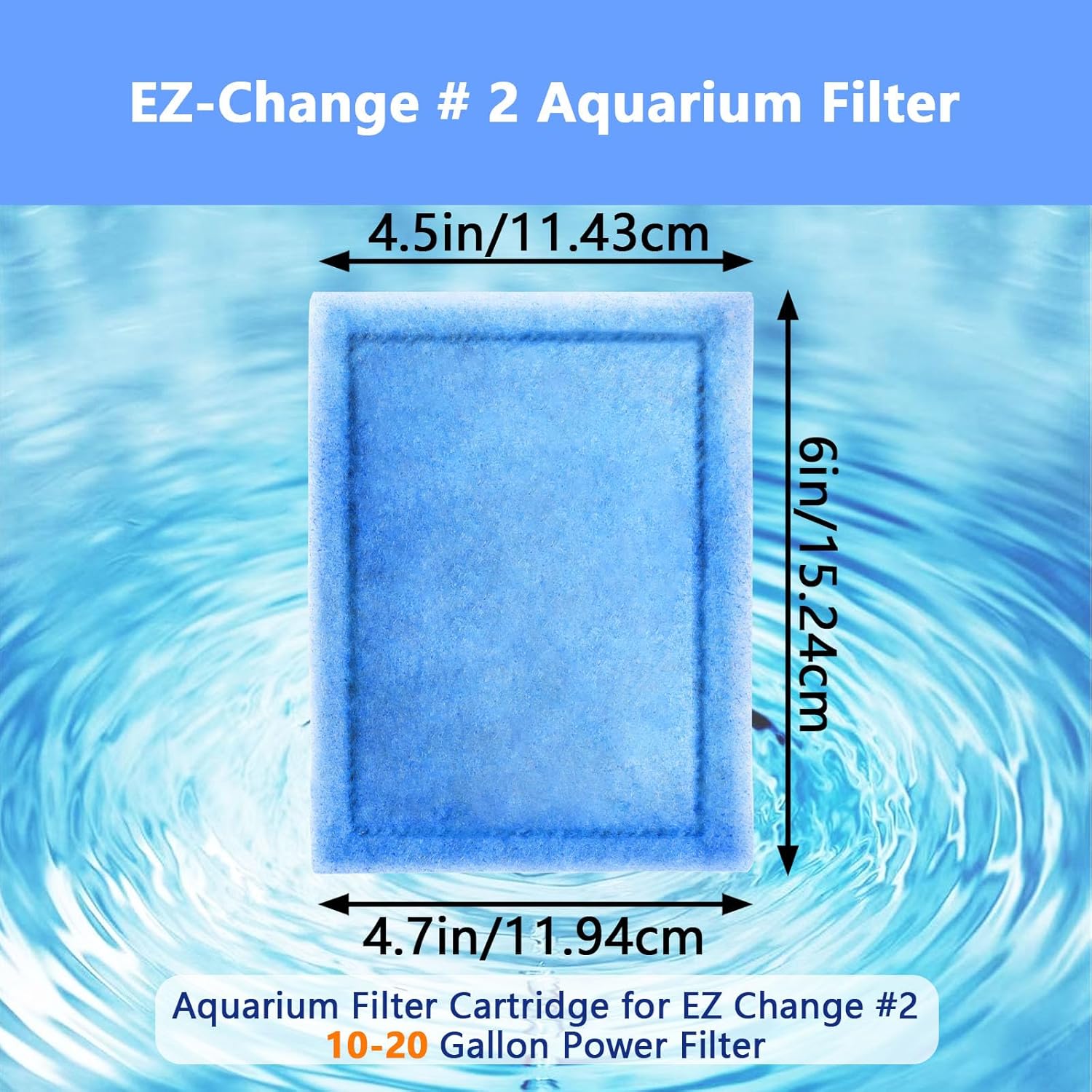12 Pcs Aquarium Filter Cartridge,Compatible with Aqua-Tech 10-20 Gallon Power Filters, Fish Tank Filter Replacement for EZ-Change #2