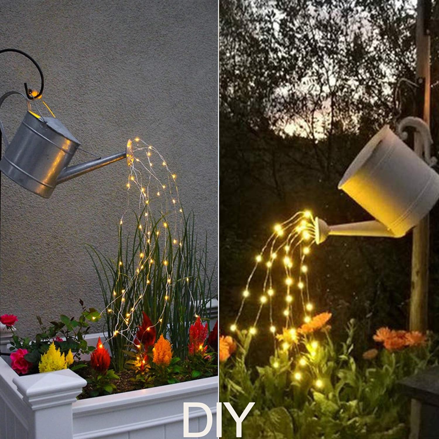 ANGMLN 200 LED Firefly Bunch String Lights Battery Operated, 8 Flashing Modes 10 Strand Waterproof Copper Wire Waterfall Lights Fairy Lights Gifts for Indoor Outdoor Christmas Wedding Party Decor