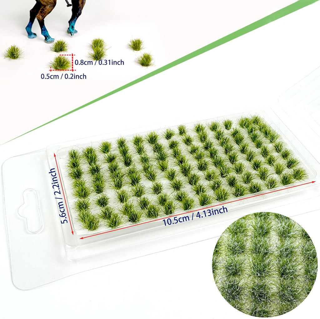 208 PCS Static Grass Tuft Model Grass Tufts Railway Artificial Grass 2 Color Bushy Tuft Flower Cluster Vegetation Groups for DIY Architecture Building Model Train Landscape Railroad Scenery