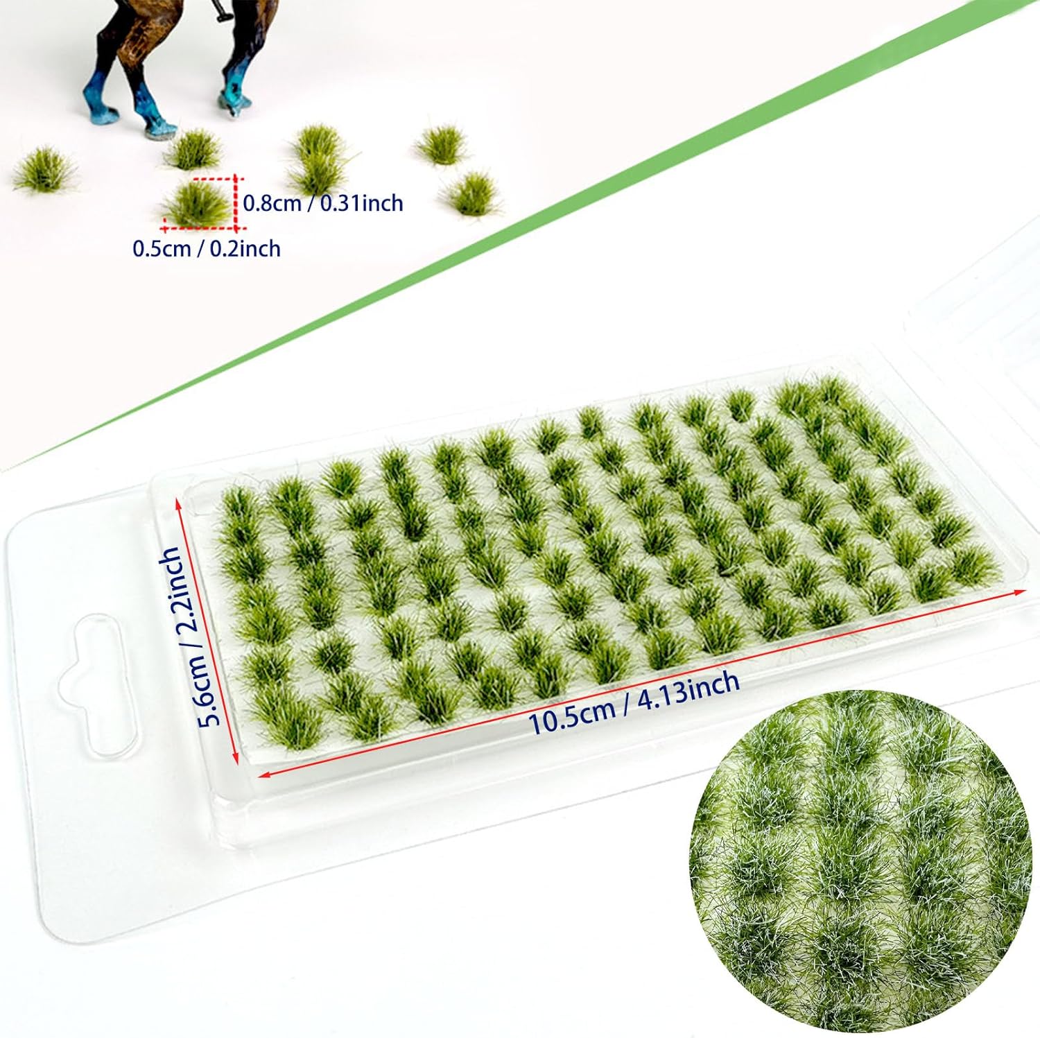 208 PCS Static Grass Tuft Model Grass Tufts Railway Artificial Grass 2 Color Bushy Tuft Flower Cluster Vegetation Groups for DIY Architecture Building Model Train Landscape Railroad Scenery