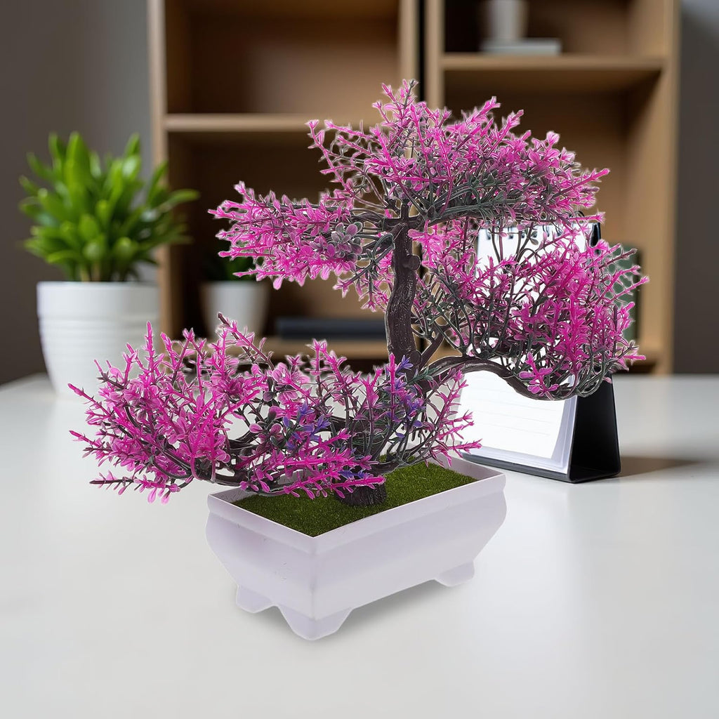 LUOZZY 2 Pcs Artificial Bonsai Pine Tree Mini Zen Garden Decor for Home Office Desk