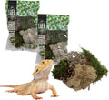 The Habitat Life - Natural Variety Pack - Mix of Reindeer, Mood, Sheet & Spanish Moss - for All Terrariums - Humidity Control - Breathable Bedding - Dye-Free & Safe - Small - 2 Pack
