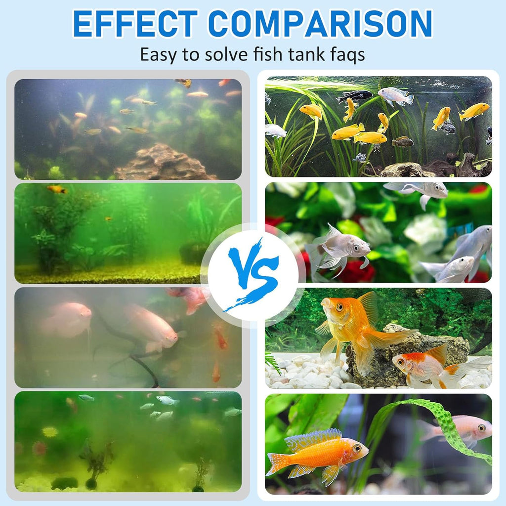 Aquarium Clean Light,13W Aquarium Algae Bloom Clean Light with Timer,Submersible Waterproof Lamp for Fish Tank Pond，Water Clean Green Clear Waterproof Clean Lamp for Sump Swim Pool, Black