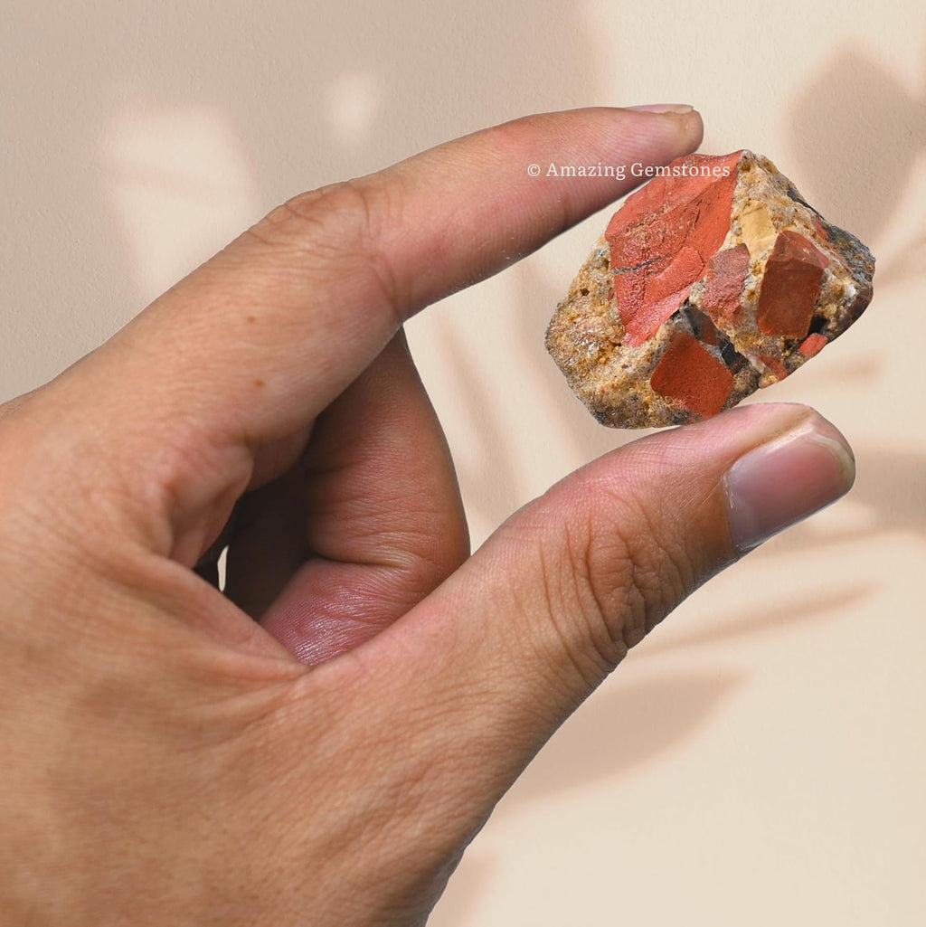 Amazing Gemstone 2 Pieces Spotted Jasper Raw Crystals and Healing Stones, Natural Rocks for Tumbling and DIY Raw Stones and Crystals