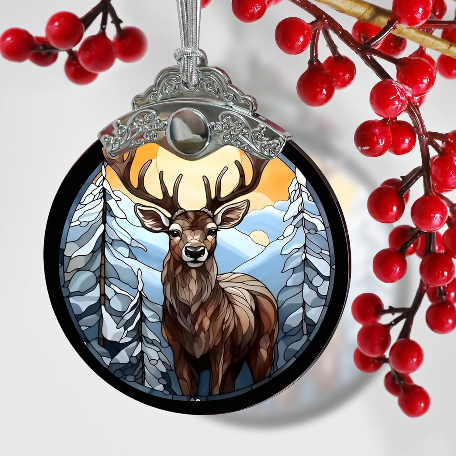 Deer Ornaments for Christmas Tree - Jocidea Deer Christmas Ornament - Beautiful Deer Ornament Gift - Holiday Keepsake - Deer Stocking Stuffer - Deer Gift
